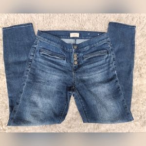 Ann Taylor Loft mid rise button fly capris